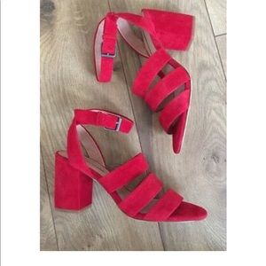 Madewell Maria sandal red suede